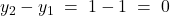 y_2-y_1\;=\;1-1\;=\;0