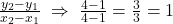 \frac{y_2-y_1}{x_2-x_1}\;\Rightarrow\;\frac{4-1}{4-1}=\frac{3}{3}=1