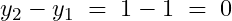 y_2-y_1\;=\;1-1\;=\;0